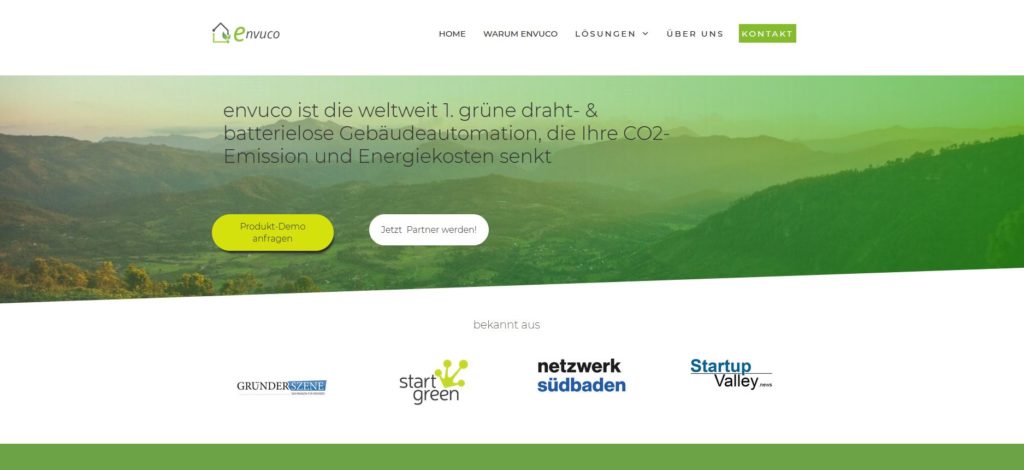 Envuco – bietet nachhaltige und smarte Gebäudeautomation die die globalen CO2-Emissionen verringern